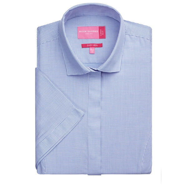 Ladies Shirt Sleeve Houndstooth Blouse Thumbnail